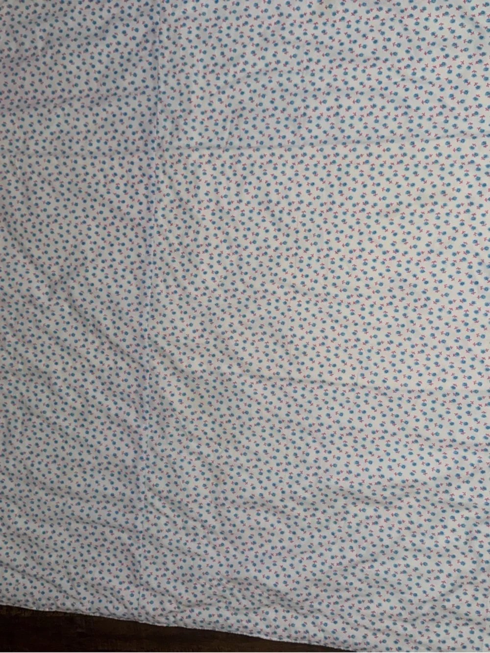 Turquoise Patchwork Quilted Bedspread with Multicolor Blocks